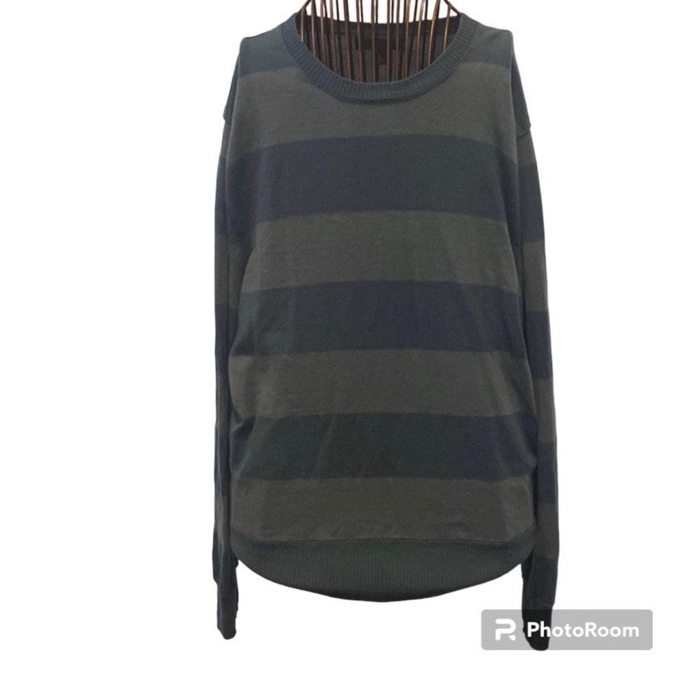 Banana Republic blue Striped Extra Fine Merino wool sweater